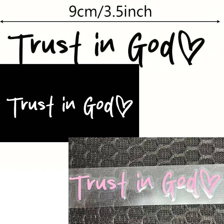 3/6PCS "Trust in God" Car Rearview Mirror Decal - Jesus & God Faith Car Lettering Sticker, Spiritual Touch for Believers, Belief Reminder, Faith Expression & Sharing Tool, Expressing Faith