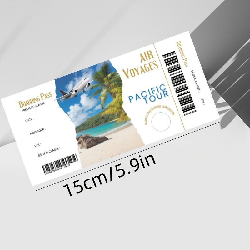 5 French Travel Reveal Scratch Cards, Pacific Journey Gift Card, Creative Grandparent Pregnancy Announcement, Tropical Vacation Ticket, Unique Surprise Gift