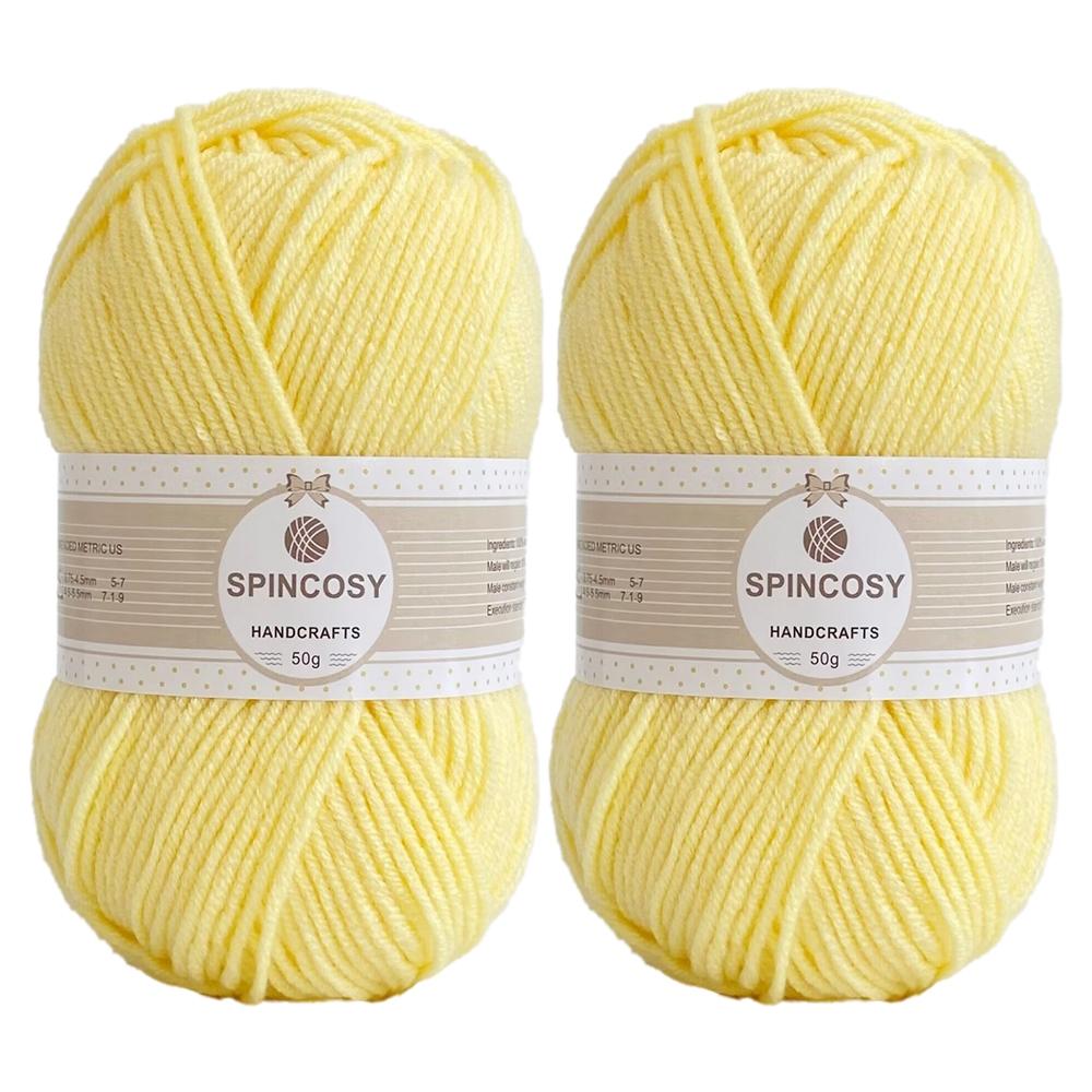 2-Pack 4-Strand Acrylic Yarn, Soft and Skin-Friendly, Ideal for Crocheting Clothes, Dolls, Bags, and Various Handicrafts