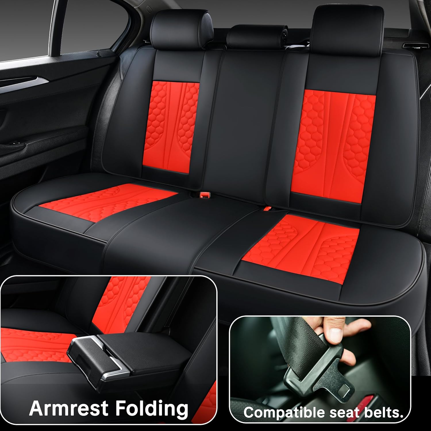 Arespark  Car Seat Covers Compatible with Dodge Ram 2002-2025 1500 2500 3500 Pickup Limited Laramie Big Horn Waterproof Leather Seat Protectors Fit for Dodge Ram Crew Cab& Quad Cab - Pink