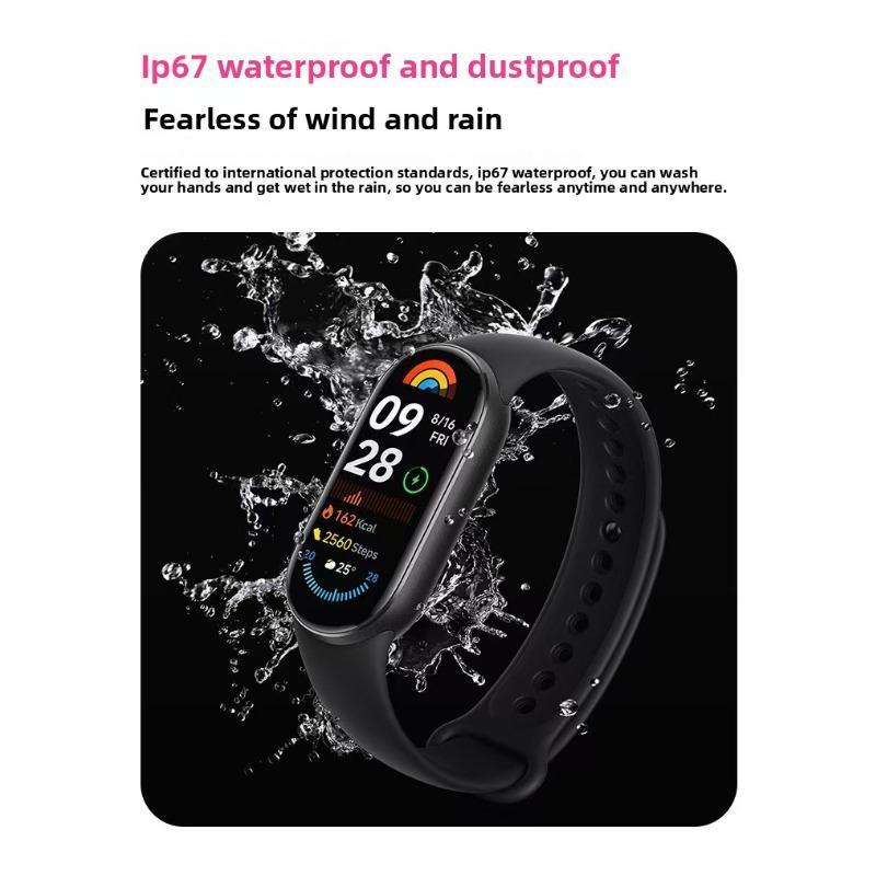 M9 Smart Bracelet - Silicone Fitness Watch for Running Workouts, with Sleep Monitoring, Information Reminders, Blood Oxygen, Heart Rate & Blood Pressure Detection, Phone Notifications, Activity Recording