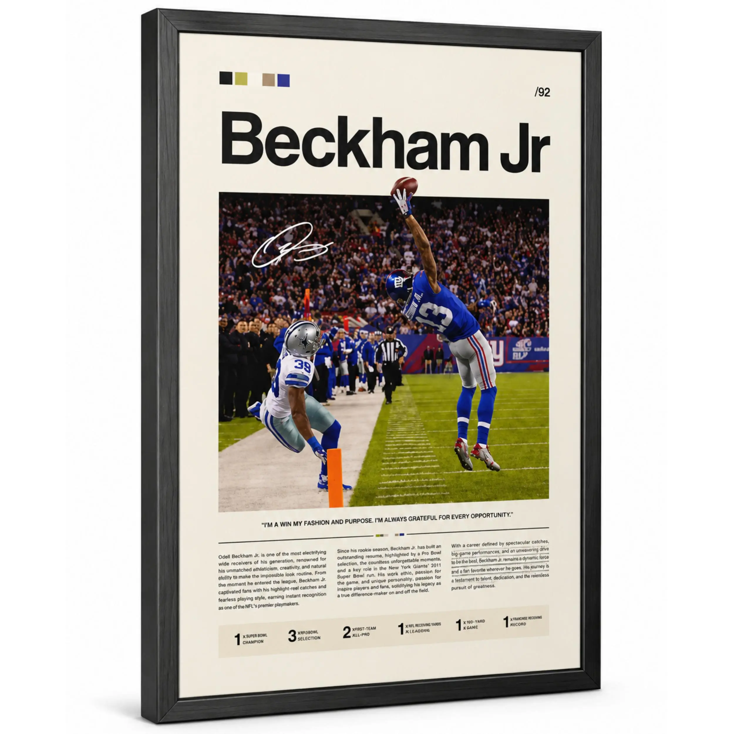 [Sale up to 35%+FREE SHIP+NO FRAME] Odell Beckham Jr. Poster, Beckham Jr. Print, New York Giants Art, Odell Beckham Jr. Wall Decor, Giants Print Fan Gift Idea, NFL Art