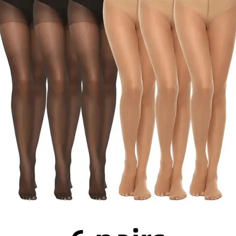 6 Pairs Women's Semi-Sheer Tights, Sexy Ultra-Thin Pantyhose for Holiday Parties Clothing