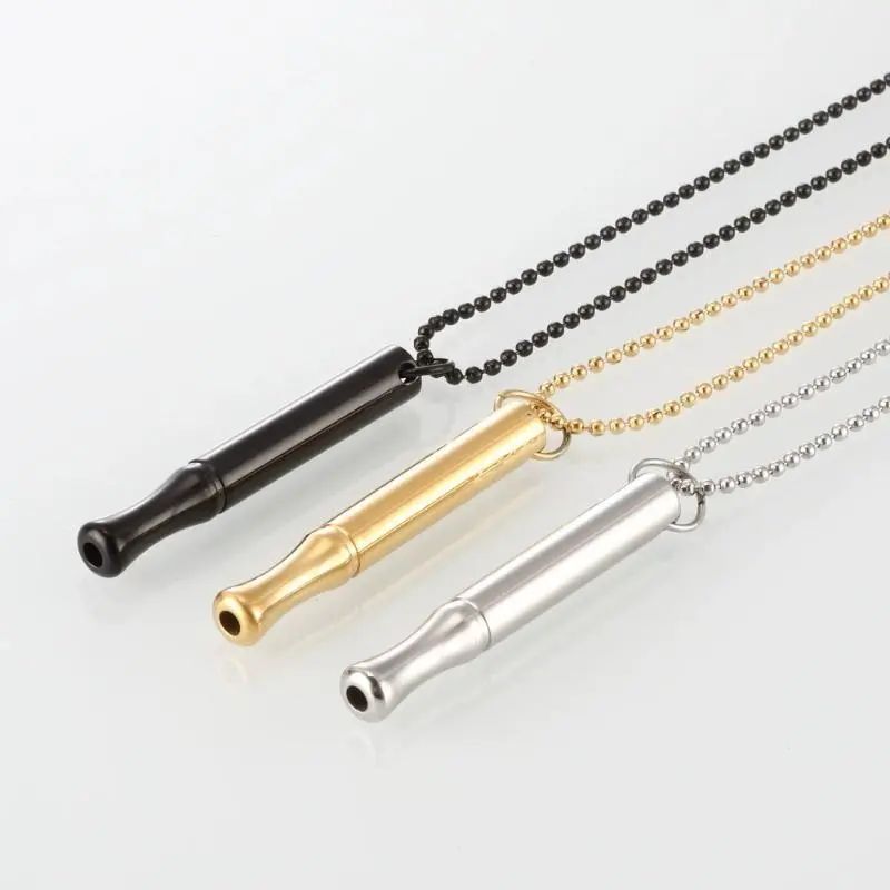 College Look Meditation Breathing Whistle Necklace - Emergency Signal Safety Tool, Decompression Pendant, Whistle Chain for Outdoor Wear Graduation Season Costume Jewelry