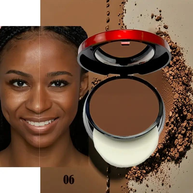 6-Shade Waterproof & Sweat-Proof Contour & Concealer Powder, Oil-Control Matte Finish with Buildable Coverage and Angled Sponge Applicator for Light Beige Skin Tones, Long-Lasting Natural Finish, Portable Makeup Smooth Application Tool