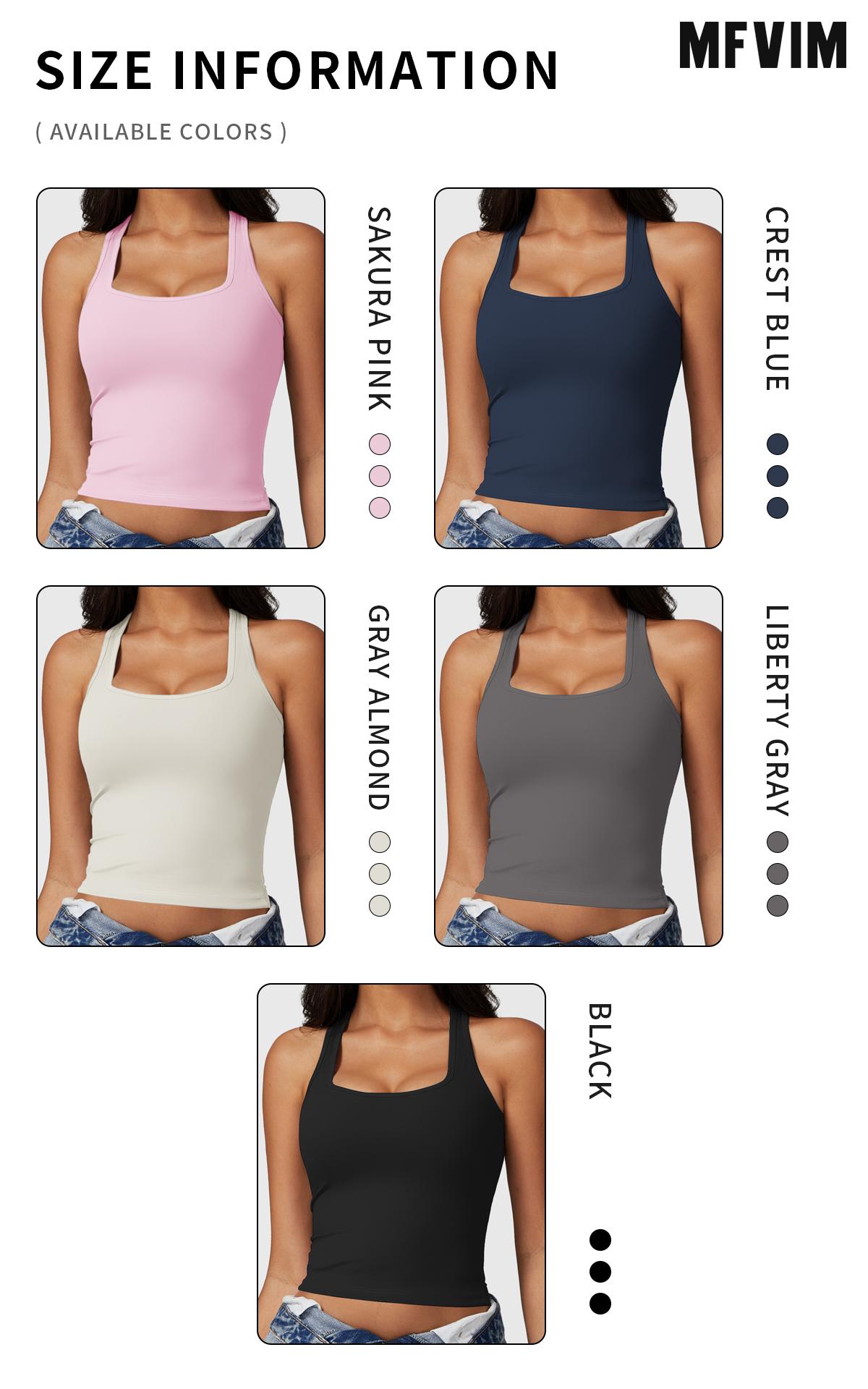 MFVIM Women's Sports Tops Casual Work Vest Basic Tank Top 2025 Summer Camisole Tank Slim Sleeveless Top Skinny Womenswear Sakura Pink Workout Activewear Gymclothes workout tops gym shirts sporty