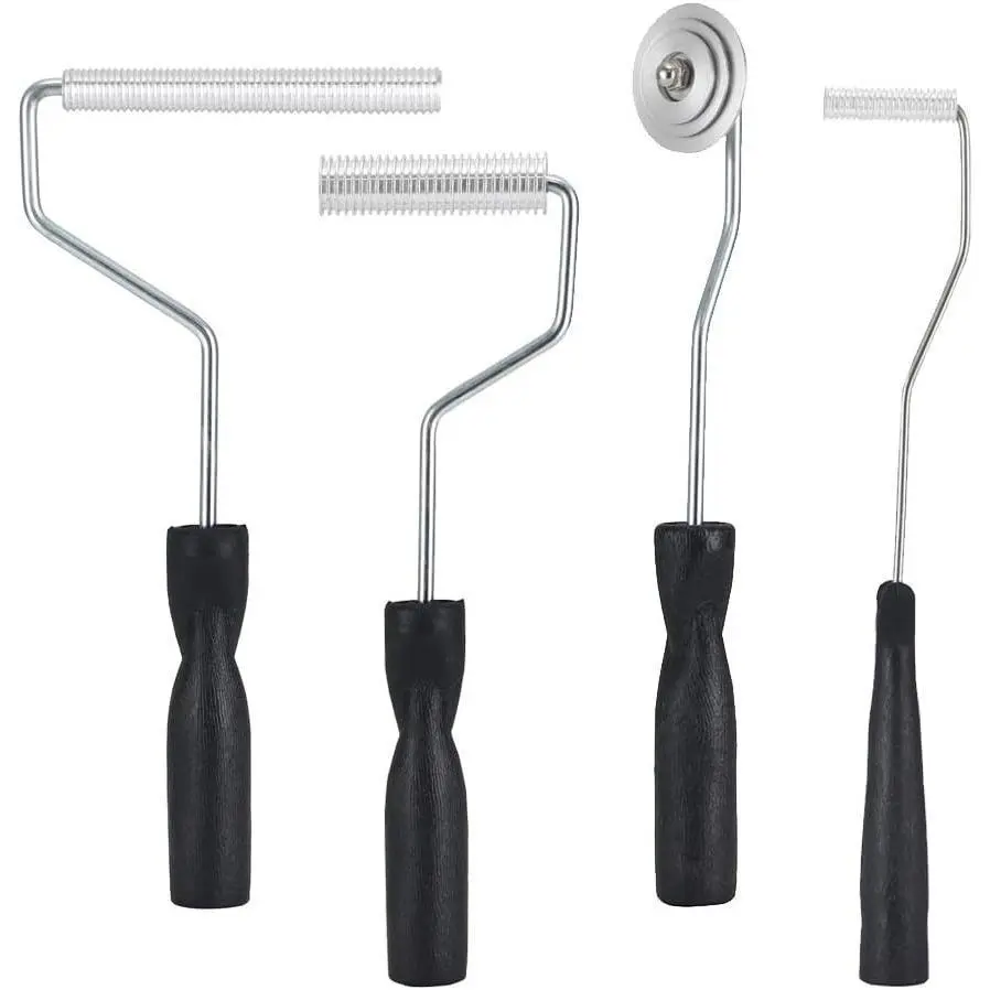 4Pcs Fiberglass Roller Tools Kit, Resin Laminating Bubble Roller Set for Boat Tub Shower Bathtub Repair
