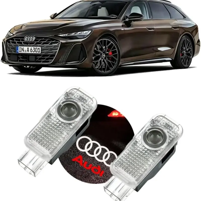 2PCS Suitable for Audi welcome lights A6l A4l Q5l Q3 Q7A3 A5 A7 A8 door projection atmosphere decorative lights, easy to install, LED， Dedicated for special vehicles, including car lights, party and event decorations, vehicle accessories,holiday gifts