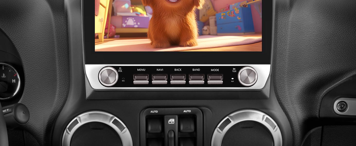 Car Stereo for Jeep Wrangler 2007-2018 touch screen has Android Auto Wireless Carplay, Bluetooth WIFI supports GPS Navigation