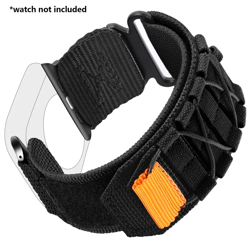 Woven nylon sports watch strap, Smart Watch Accessories, Smartwatch strap compatible with Apple Watch series (49MM, 42MM, 44MM, 45MM) with metal buckle strap, suitable for 11-4/SE/Ultra 1-2 unisex wristband replacements (Band Only)