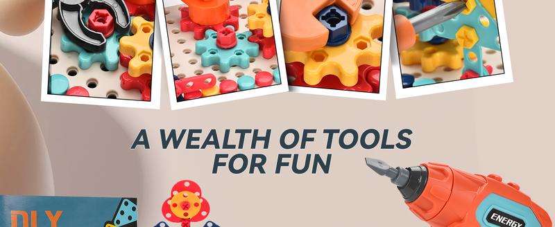 Magic Montessori Play Toolbox with Electric Drill, Kids Tool set Real, Toddler Screwdriver Toy Power Tools Box Drill and Screw kit for Boys Girls