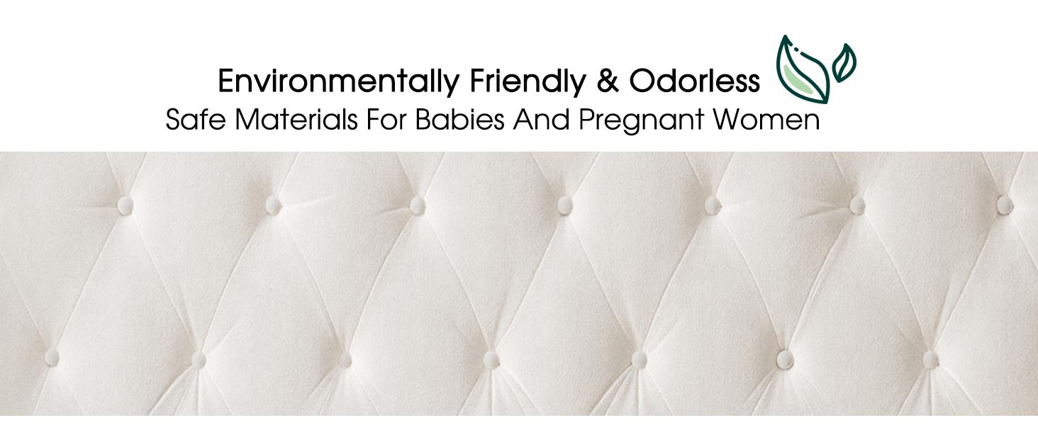 VanAcc Upholstered Bed Frame with 49.2" Tall Headboard, Modern Wingback Platform Bed, Low Profile Velvet Tufted Button, No Box Spring Needed