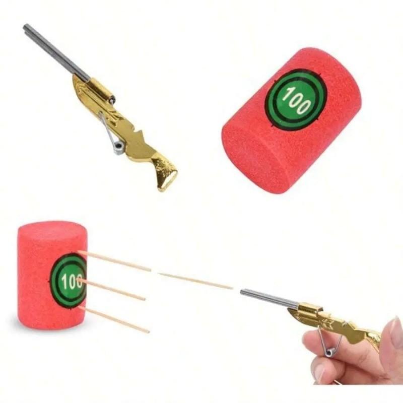 Mini Steel Toothpick Crossbow Toy with Foam Target, Safe Shooting Game, Fun Desk Toy for Teens, Adult Gifts, Festive Party Supplies