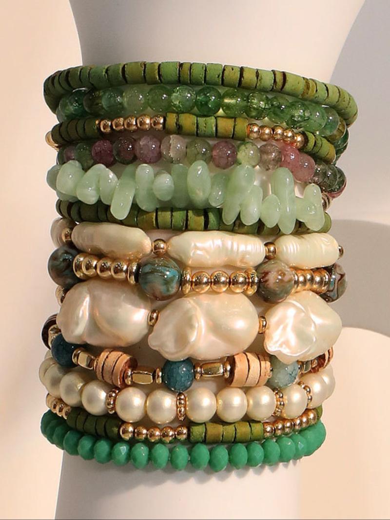 Boho Style Beaded Bracelet, Fashion Colorful Beaded Bracelet for Women & Girls, Casual Trendy Accessories for Party, Daily Clothing Decor