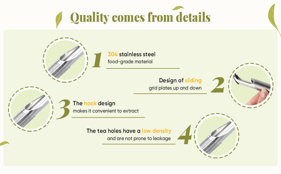 2 Pcs Tea Infuser, Tea Diffusers for Loose Tea with Teaspoon Tea-tweezers Wire Cloth, for All Kinds of Tea