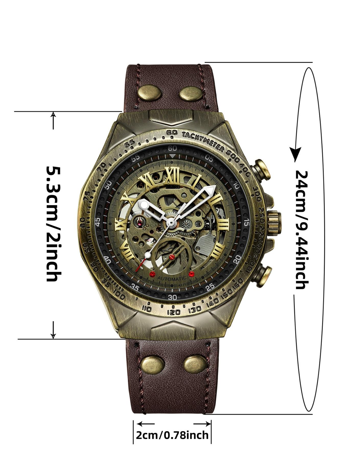 Men's Vintage Mechanical Watch, Fashion Skeleton Automatic Watch for Party, Daily Clothing Decor, Trendy All-match & Exquisite Watch for Gift with Box, Self Winding Watches Men's Vintage Mechanical Watch, Fashion Skeleton Automatic Watch for Party, Daily Clothing Decor, Trendy All-match & Exquisite Watch for Gift with Box, Self Winding Watches