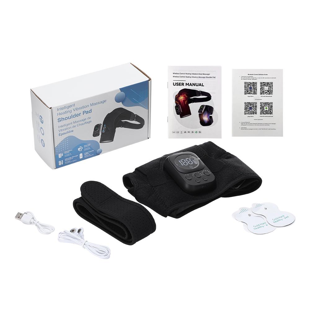 Heating Vibration Massage Shoulder Pad 3-speed Heating 3 Vibration Massage Portable Shoulder Massage Equipment USB Rechargeable Gift for Parent