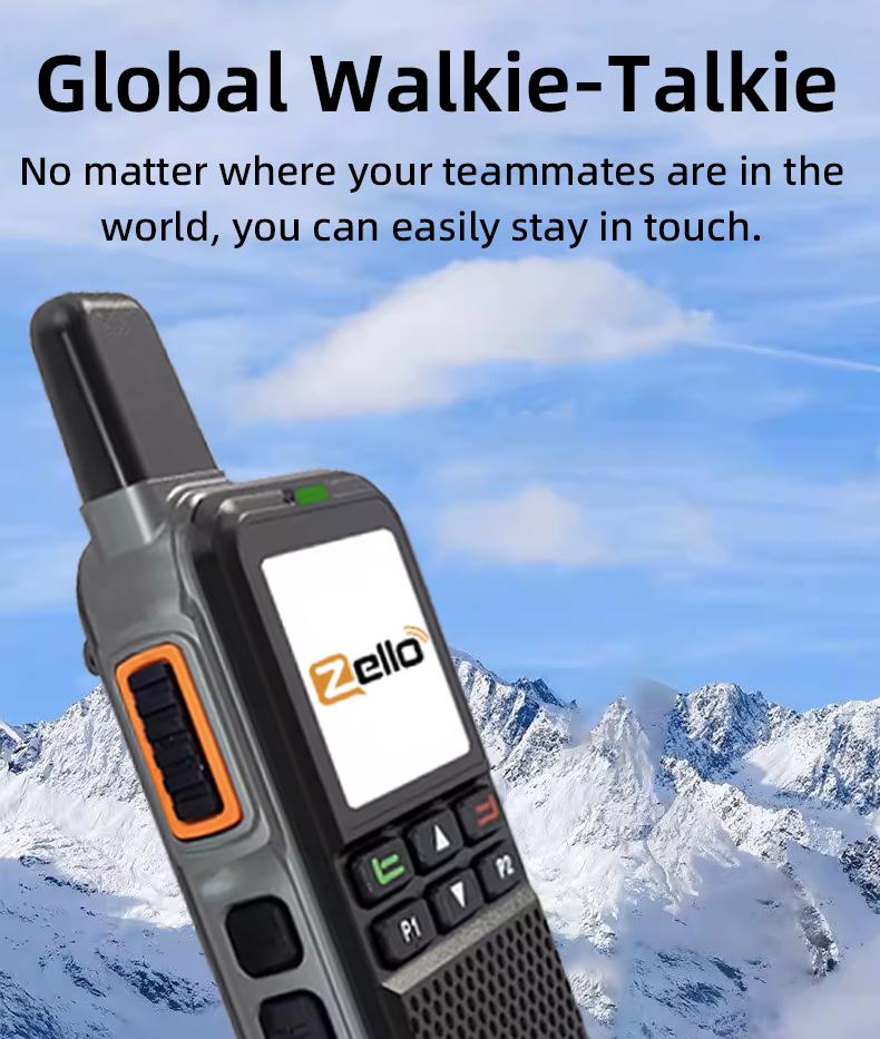 Aluminum alloy shell 4G walkie talkie Zello Android system equipped with WiFi Bluetooth, capable of long-distance communication. Ultra thin two-way walkie talkie is very suitable for hotels, restaurants, and property service wireless walkie talkies