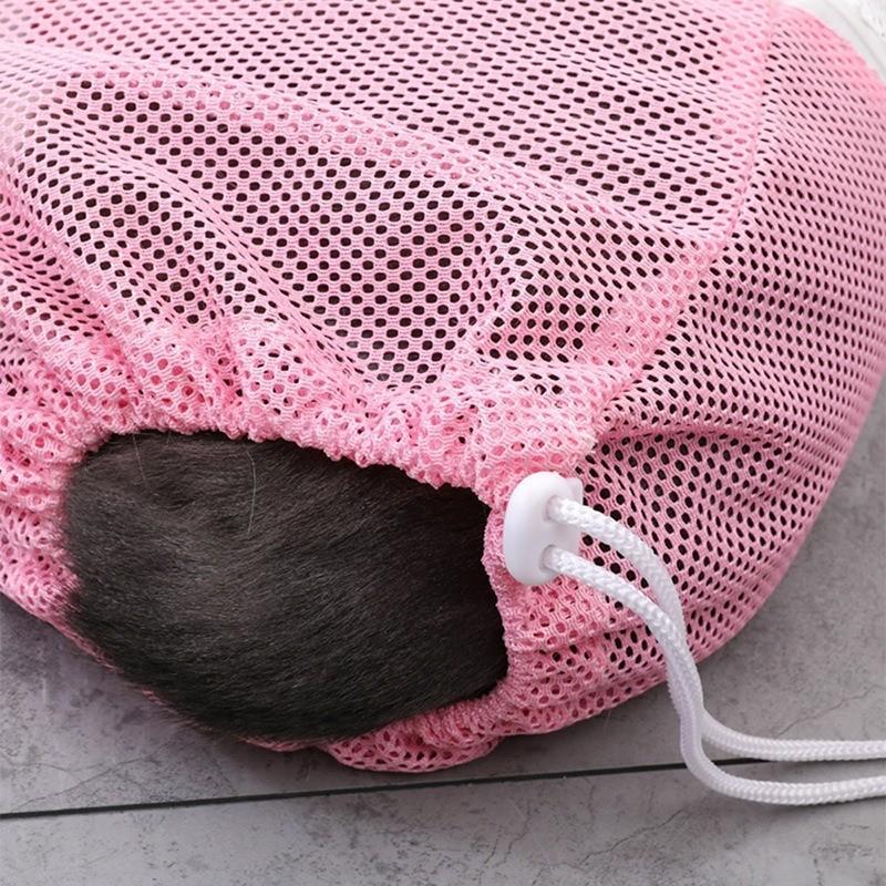 Cat Bath Net Bag, Portable Mesh Shower Bag with Adjustable Drawstring Design, Cat Travel Bath Bag, Comfortable & Secure Pet Grooming Solution