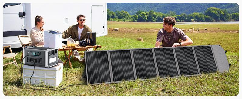 Holiday Haul CTOLITY SP200 Foldable 200W Solar Panel 20.5V High-Efficiency USB Output for Outdoor Camping RV Power Station with MC4 Connectors & 45W Fast Charging Waterproof Portable Durable Smartphone - Emergency