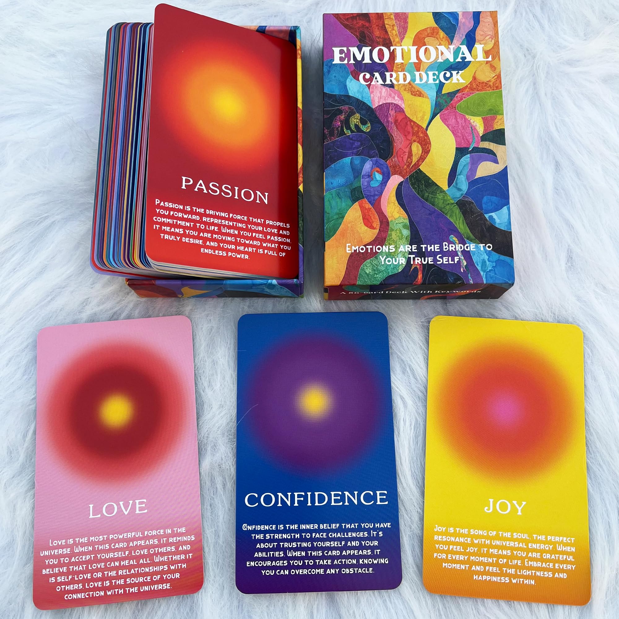 1 Box 56 Emotion Healing Oracle Cards, 56 Oracle Cards for Beginners, Mindfulness, and Spiritual Growth, Affirmation and Reflection Deck, Tarot Card Decks 1 Box 56 Emotion Healing Oracle Cards, 56 Oracle Cards for Beginners, Mindfulness, and Spiritual Growth, Affirmation and Reflection Deck, Tarot Card Decks