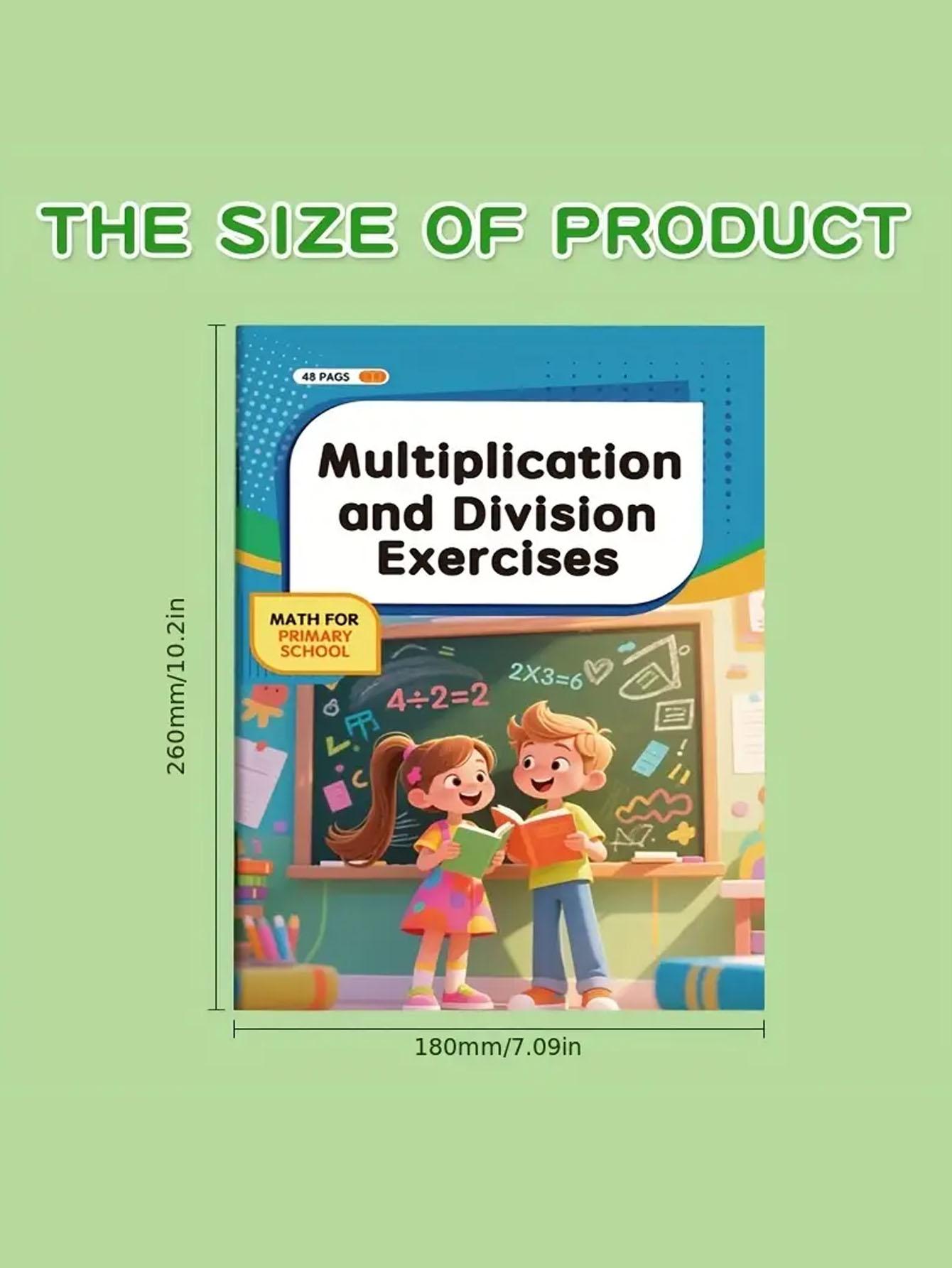 1. A multiplication and division workbook. A durable paper arithmetic workbook with handwritten exercises, perfect for school supplies, math learning tools, and Christmas gifts. Multiplication exercises