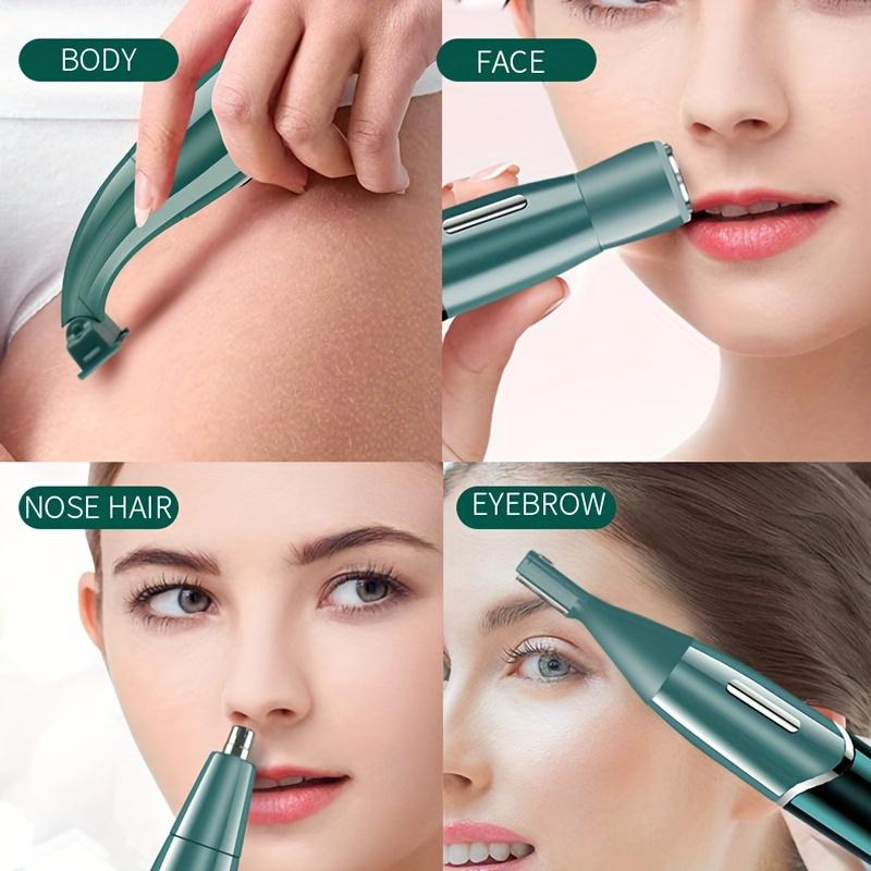 4in 1 Full Body Facial Remover - Painless Portable Epilator for Men&Women - Rechargeable Electric Trimmer for Nose, Eyebrows