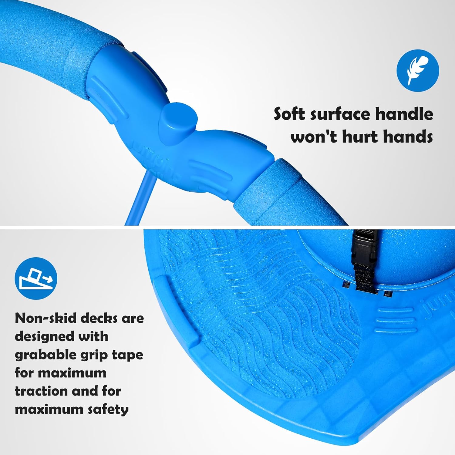 Pogo Jumper with Handle and Ball Pump, High-Bounce Trick Board Pogo Ball Toy with Safety Features, Fun Jumping Toy for Kids, Boys, Girls and Adults