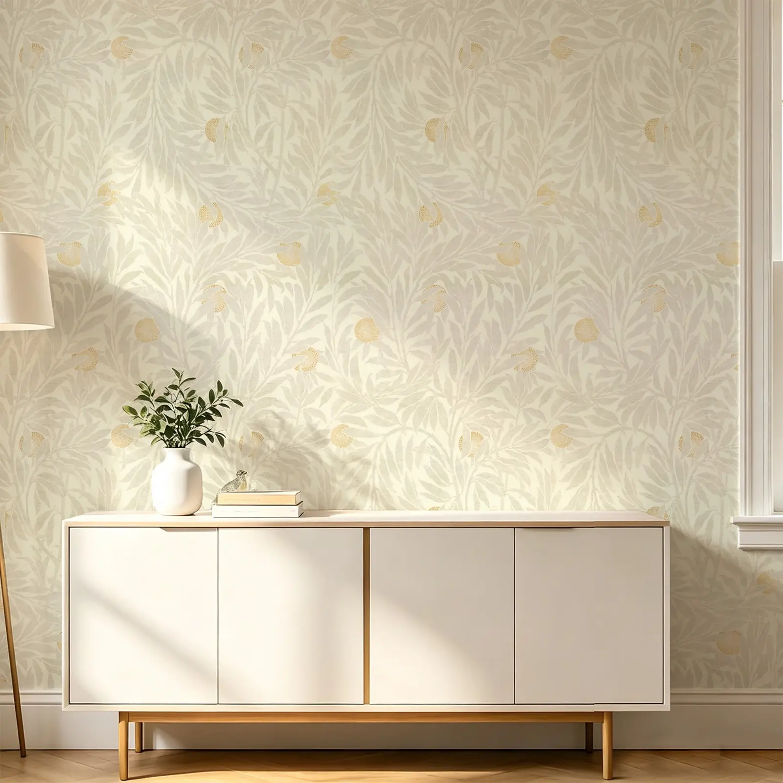 Plant Leaf Self-Adhesive Wallpaper, Fresh Elegant Wall Decal, Autumn Aesthetic Wallpaper, Easy Peel and Stick, Home Decor
