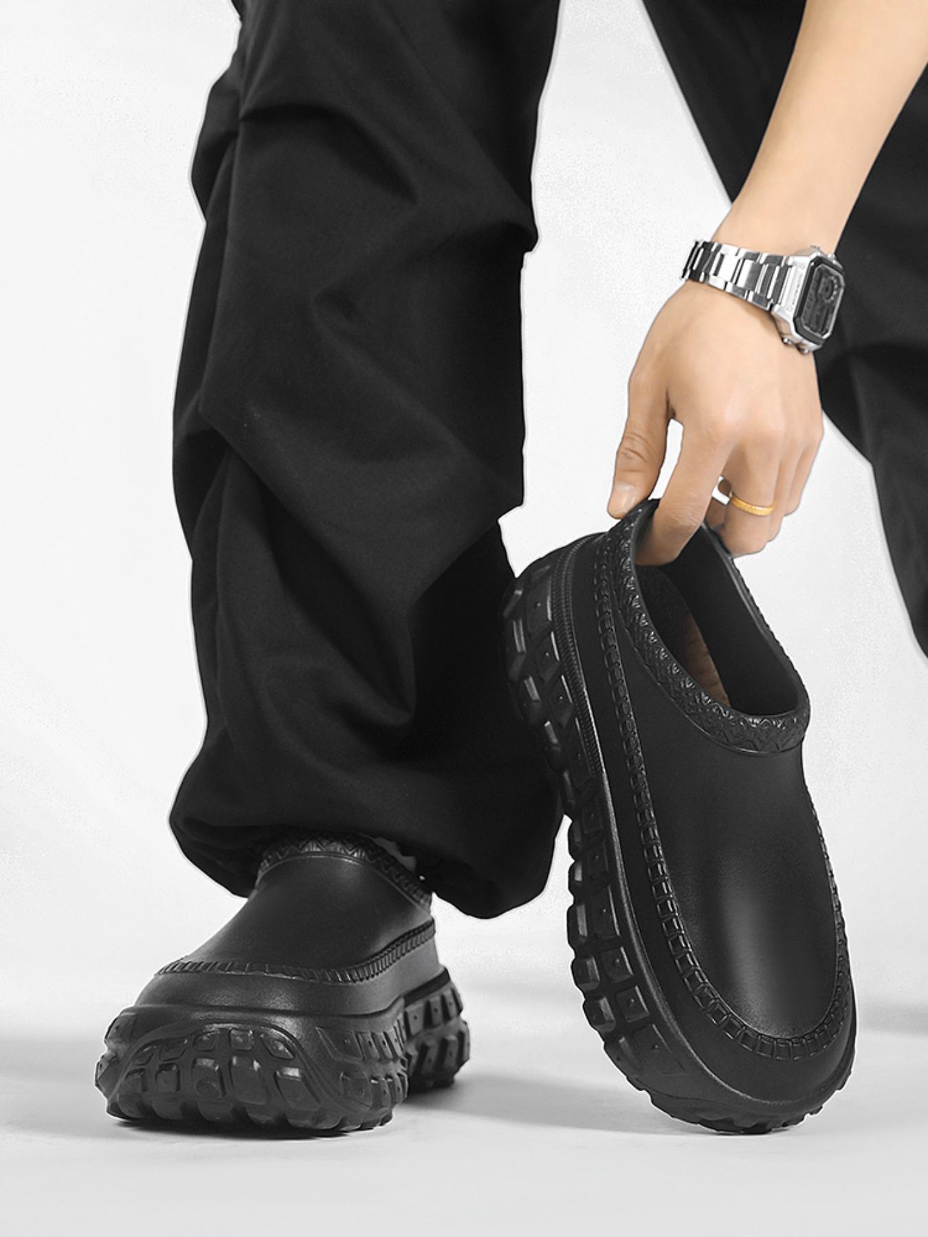 Unisex Thick Sole Casual Shoes, Anti-Slip Waterproof Eva Material, Simple Trendy Style, Comfortable Textile Lining, Ideal for Daily Wear, Casual Slip On