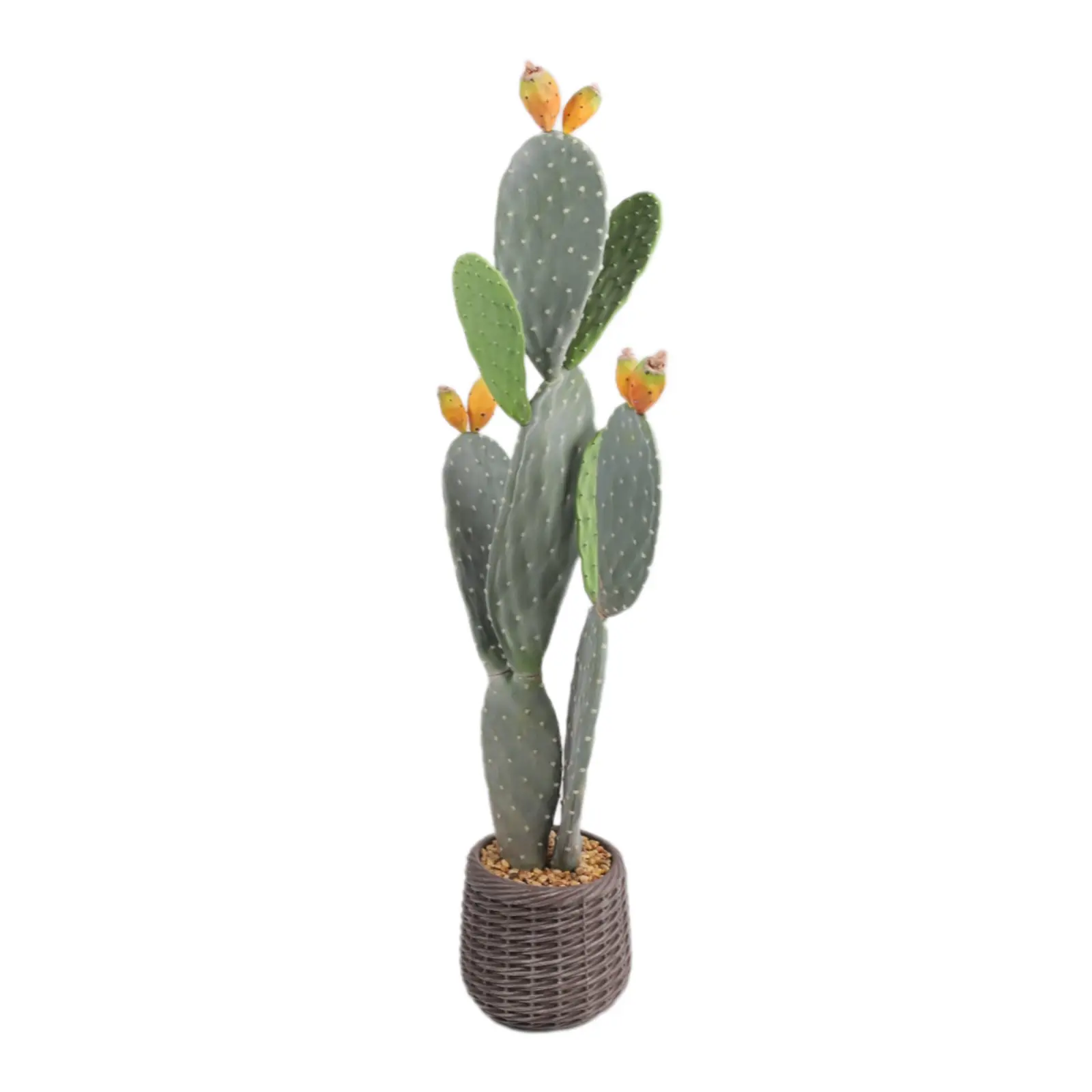 42-Inch Lifelike Artificial Saguaro Cactus with Pot, EVA Material, Available in Pink and Yellow