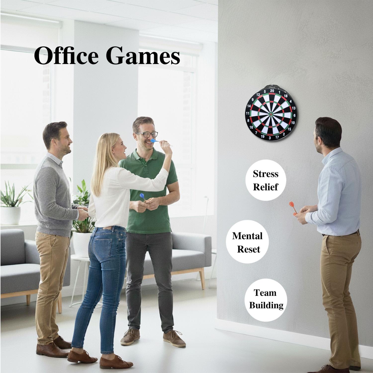 Hanging Dart Board Set with 20 Target Areas, Colorful Easy-To-Read Scoring System, Durable Rubber Fiber Material, Perfect for Home Parties, Darts Sets