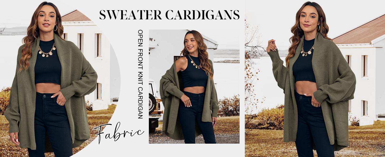 Danedvi Womens Cardigan Sweaters Open Front Long Batwing Sleeve Cardigans Oversized Outwear Sweaters SpringStatements