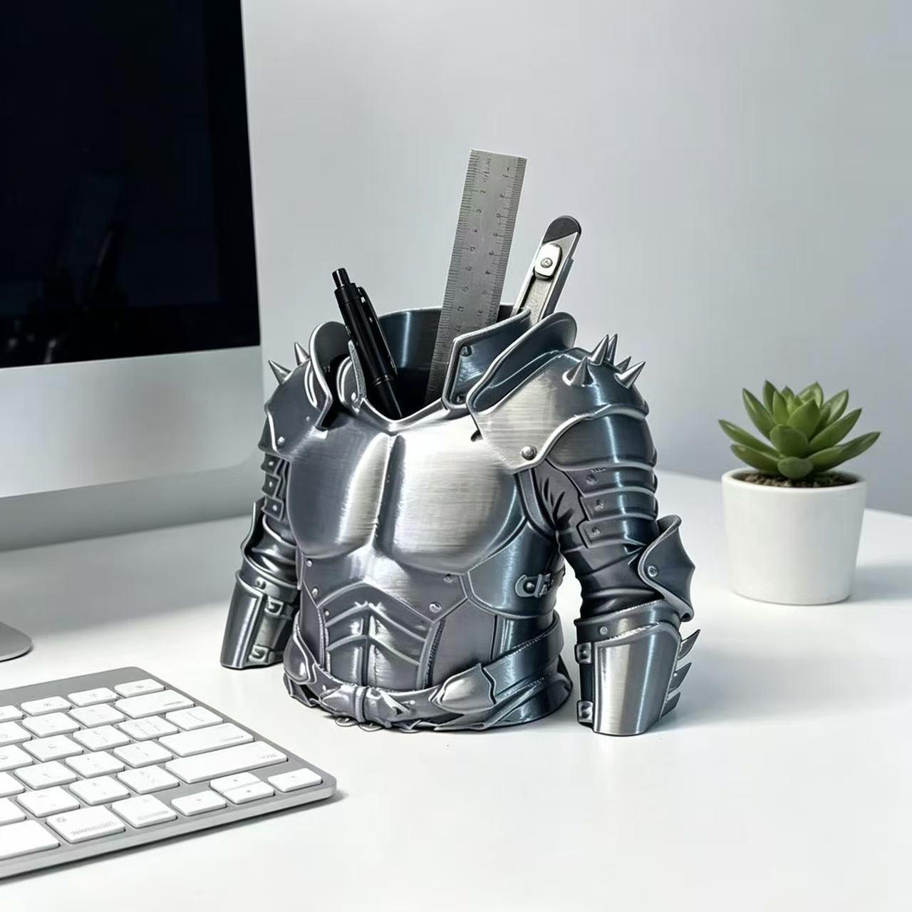 Eco-Friendly Pla 3D Printed Storage Container, Large Capacity Pen Holder for Office Desk, Decorative Organizer for Vanity and Tools