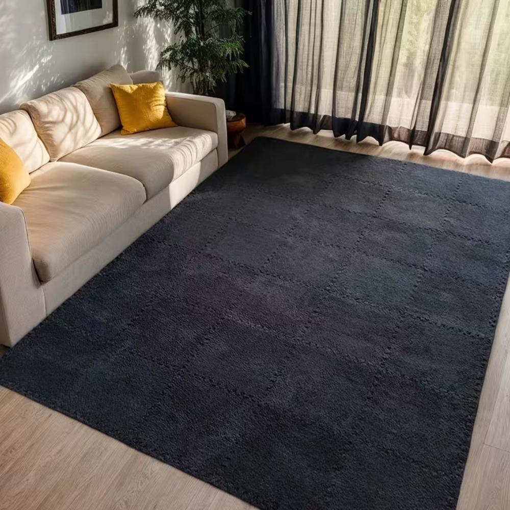 12 pieces, thickened spliced carpet for bedroom and living room, bedside rug for room, warm spliced floor mat, washable, soft and anti-fall, 11.8*11.8 inches