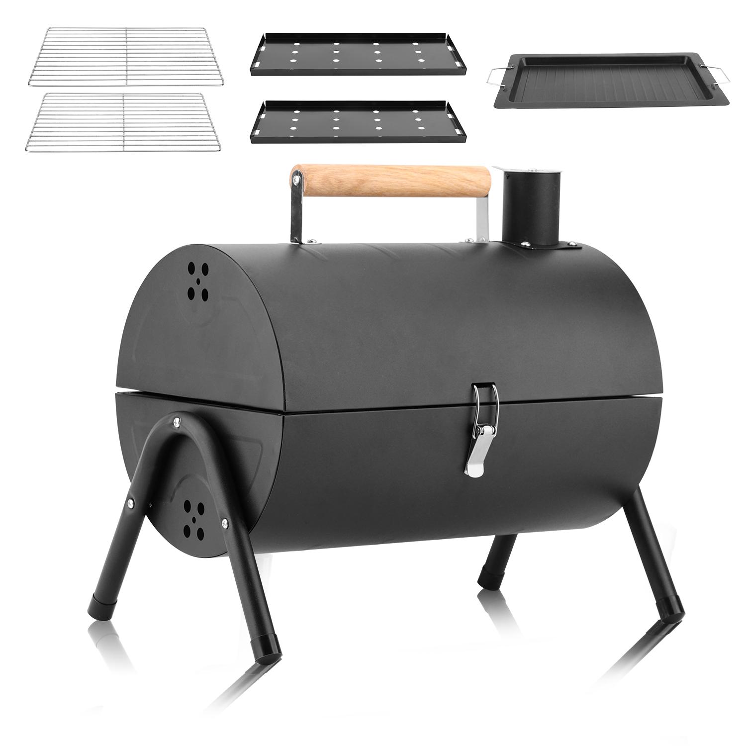 Portable Charcoal Grill, Small Folding Outdoor Grill, Mini Black Barbecue Grill, Compact Tabletop BBQ Grill for Camping Picnic Backyard Patio