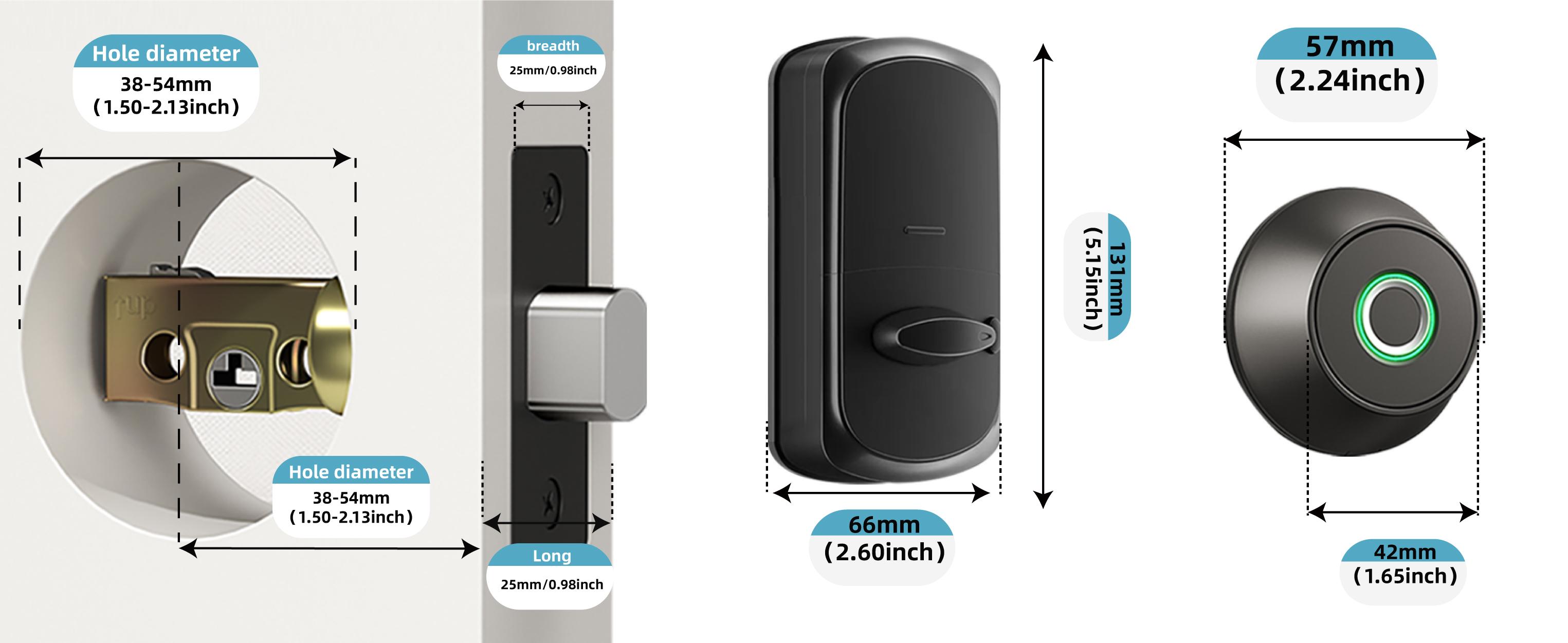 Valentine's Day Gift EUERTE 3th Gen Fingerprint Door Lock with App Smart Deadbolt Auto Lock Easy Install Great For Home Perfect Replacement The Traditional Deadbolt FathersDayGift