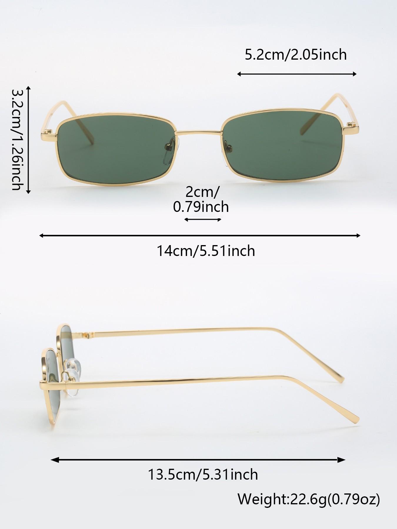 Women's Metal Rectangular Small Frame Glasses, Elegant Vintage Fashion, Lightweight and Stylish, Perfect for Daily Wear