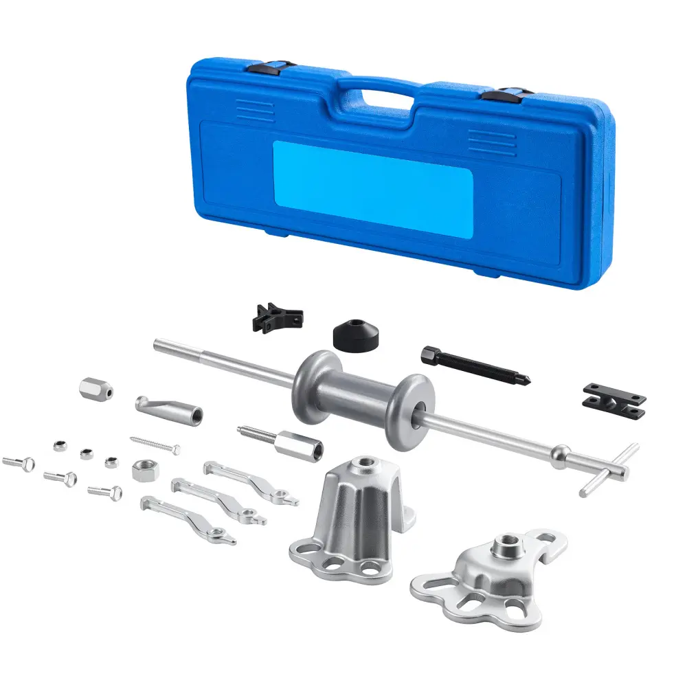 9-Way Slide Hammer Puller Set, 15PCS Front Wheel Hub Bearing Remover, Rear Axle Hub Dent Shaft Puller Kit, Axle Bearing Puller & Slide Hammer Remover Tool with Storage Carry Box