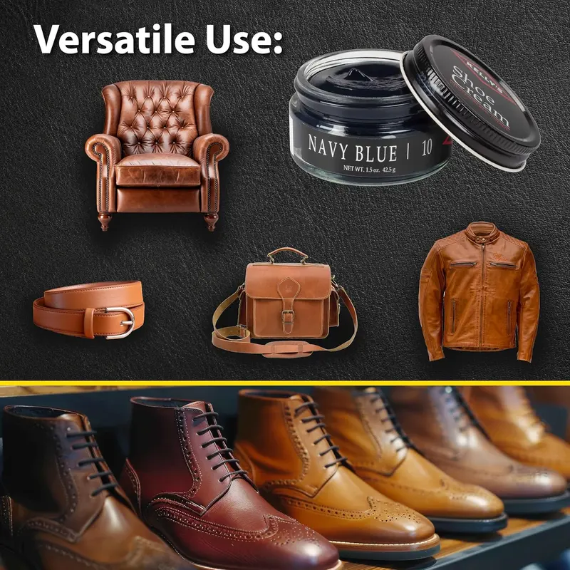 Navy Professional Wax-Based Leather Shoe Cream Polish - 1.5 oz Natural Wax Blend, Neutral, Conditioning, Gloss-Enhancing, Leather Safe, Shoe Polishing, Recolor & Restore (Suitable for Beige, Bone, Chamois, Light Brown Footwear) (Home Supplies) Navy Professional Wax-Based Leather Shoe Cream Polish - 1.5 oz Natural Wax Blend, Neutral, Conditioning, Gloss-Enhancing, Leather Safe, Shoe Polishing, Recolor & Restore (Suitable for Beige, Bone, Chamois, Light Brown Footwear) (Home Supplies)