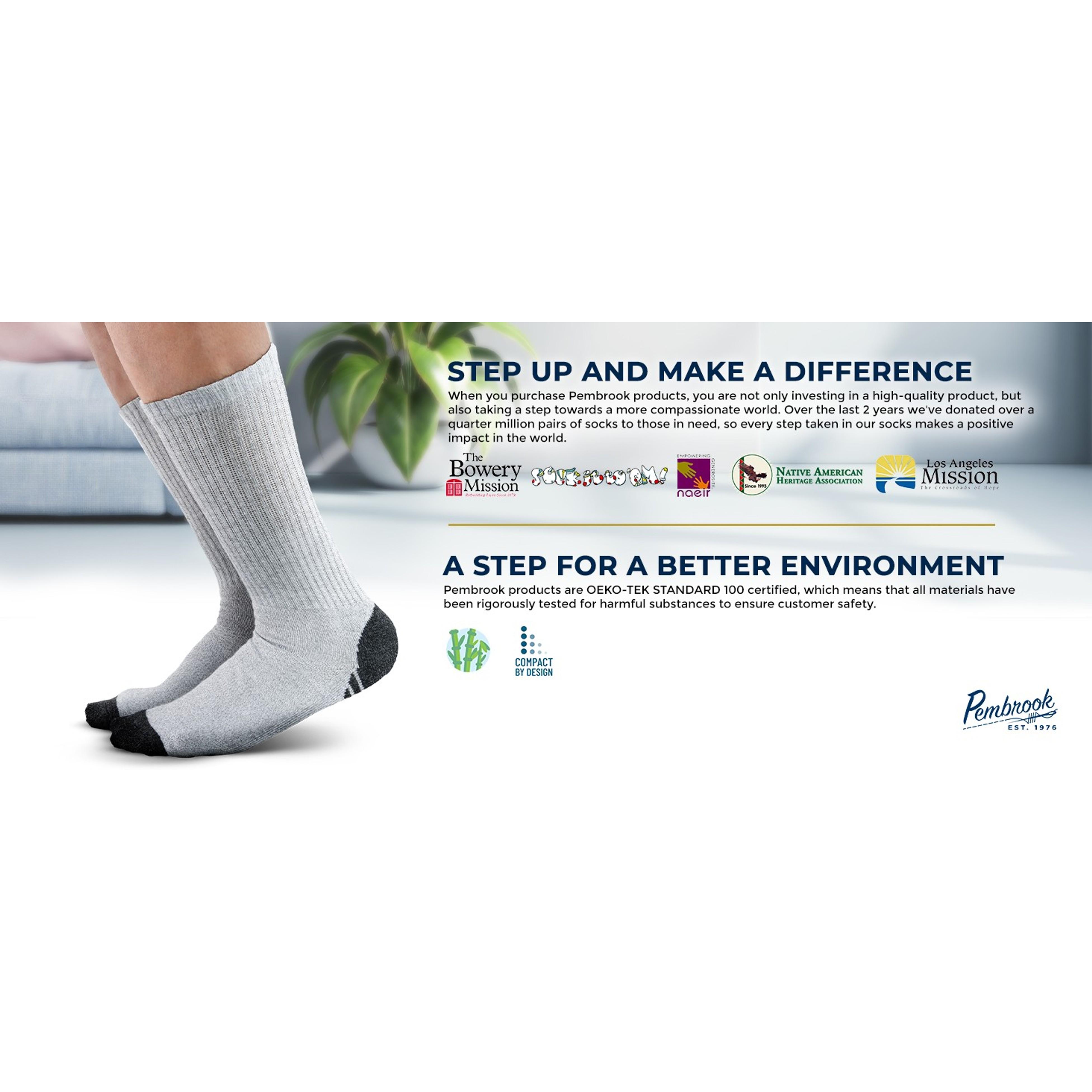 3 Pairs Bamboo Viscose Men's Socks - Premium Crew Work Socks, Moisture Wicking Socks for Hiking & Work BootsGift