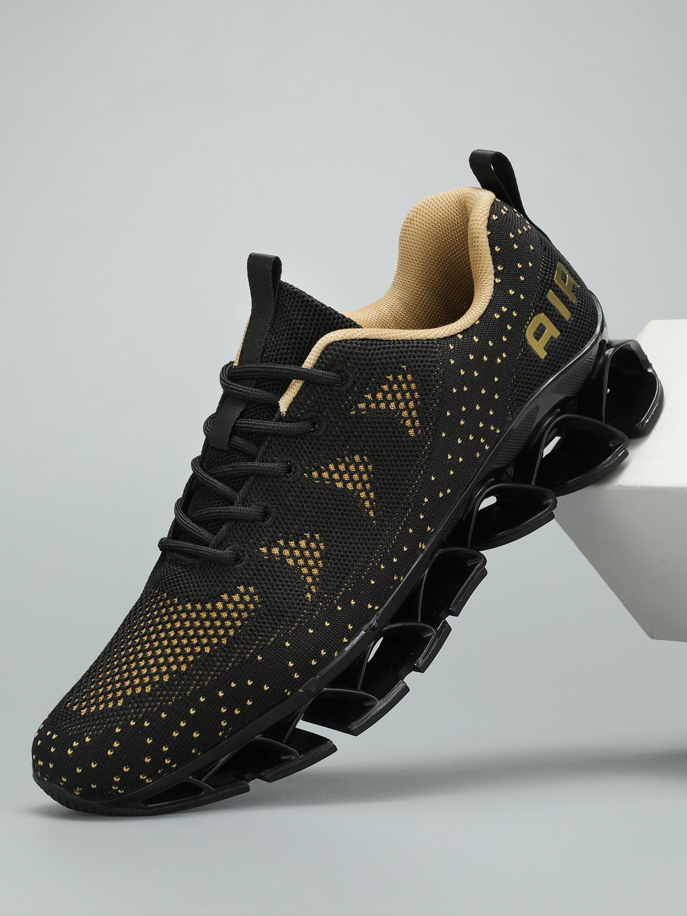 Mens Walking Shoes Blade Non Slip Fashion Sneakers Breathable Mesh Soft Sole Casual Athletic Running Sport Shoes Black/Red