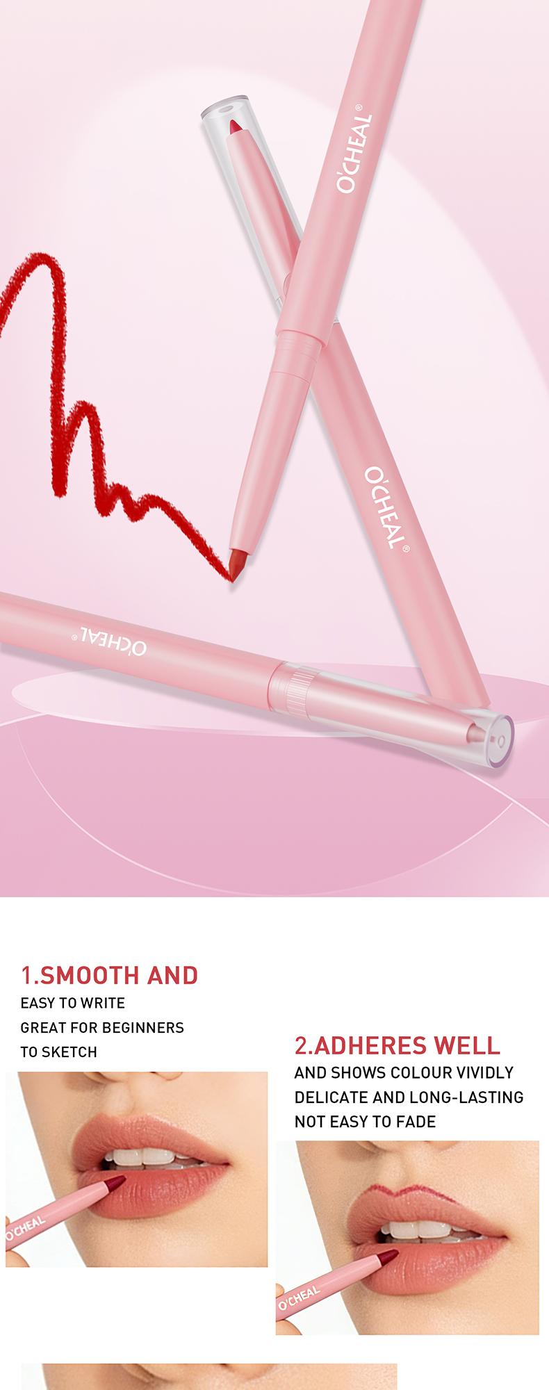 Sketch Lip Liner Pen, Define Full Lips, Natural Color, Matte Lipstick, Long-Lasting, Perfect for Daily Use, Enhance Your Smile