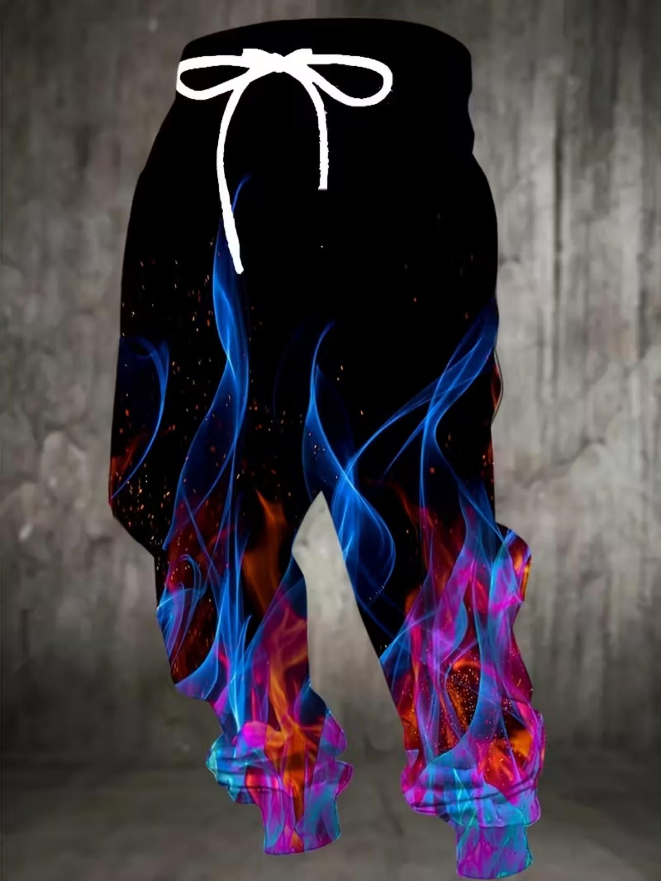 Men's 3D Cartoon Print Jogger Pants, Drawstring Waist and Pockets, Casual Comfortable Polyester Sportswear, All Seasons Fitted Pants
