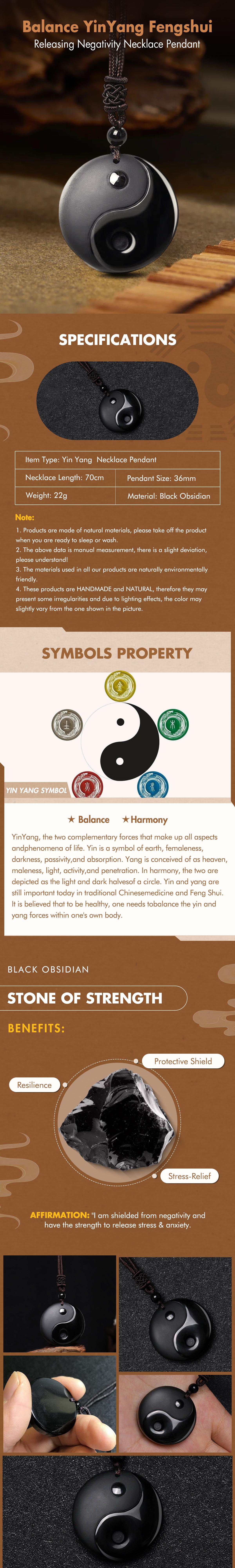 BuddhaStones Yin Yang Balance Necklace – Release Negativity & Restore Inner Harmony |   Feng Shui Pendant for Positive Energy |   Modern Spiritual Jewelry