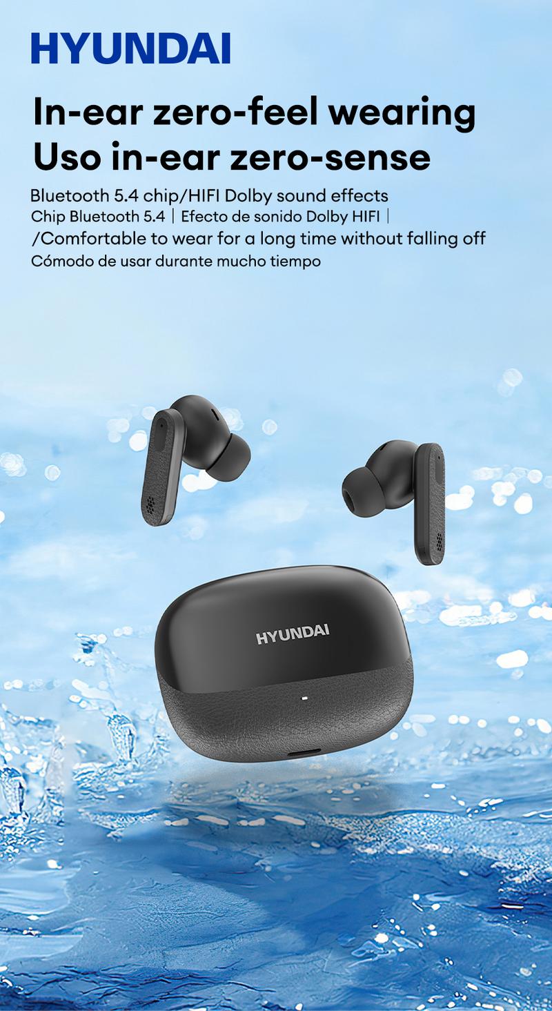 HYUNDAI TOUR-MAX7 Wireless Bluetooth Earbuds HIFI Dolby Panoramic Sound In-Ear Headset, Ultra-Long Battery Life Headphones Support ENC Call Noise Reduction