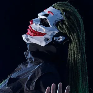 Joker Masks Cyberpunk Masks Clown Braids 2d Cosplay Resin Custom Products Halloween Anime Role-Playing Props And Gifts Toys