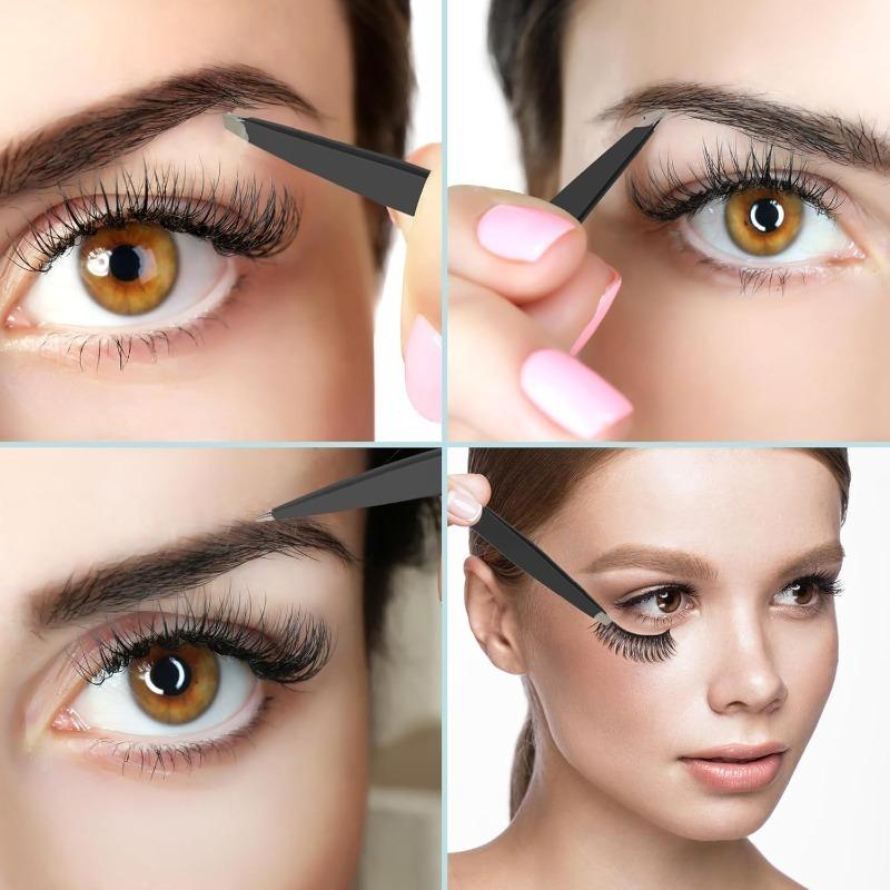 7pcs Eyebrow Tweezers Kit for Women, Precision Plucker with Brow Scissors, Razor, Spoolie, Ideal for Facial, Chin, Brow, Splinter, Ingrown Hair Removal