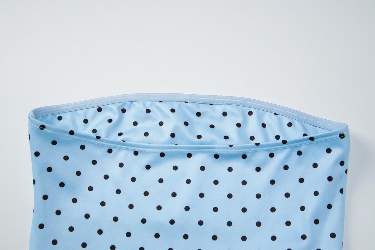 Women Summer Sleeveless Strapless Party Club Beach Vacation Polka Dot Tube Tops