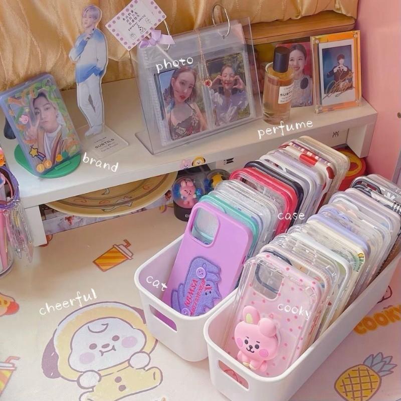 Rectangular Storage Box Drawer Organizer, Living Room Snacks Stationery Cosmetics Holder, Stackable Plastic Container, Kids School Supplies Basket